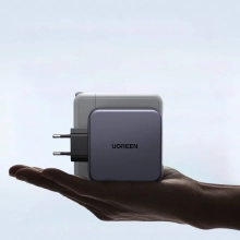 Купить Зарядное устройство Ugreen CD289 3xUSB 140W GaN (2хUSB-C+USB-A) with C to C Cable 1.5 м Gray  (90549) - фото 4