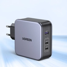 Купить Зарядное устройство Ugreen CD289 3xUSB 140W GaN (2хUSB-C+USB-A) with C to C Cable 1.5 м Gray  (90549) - фото 6