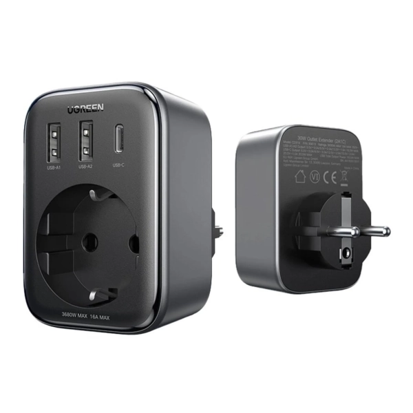 Купить Зарядное устройство Ugreen CD314 3xUSB 30W Outlet Extender (2хUSB-A+USB-C) (90613) - фото 4