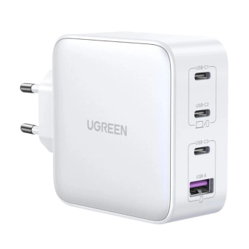 Купити Зарядний пристрій Ugreen CD226 4xUSB 100W GaN (3хUSB-C+USB-A) White (15337) - фото 1