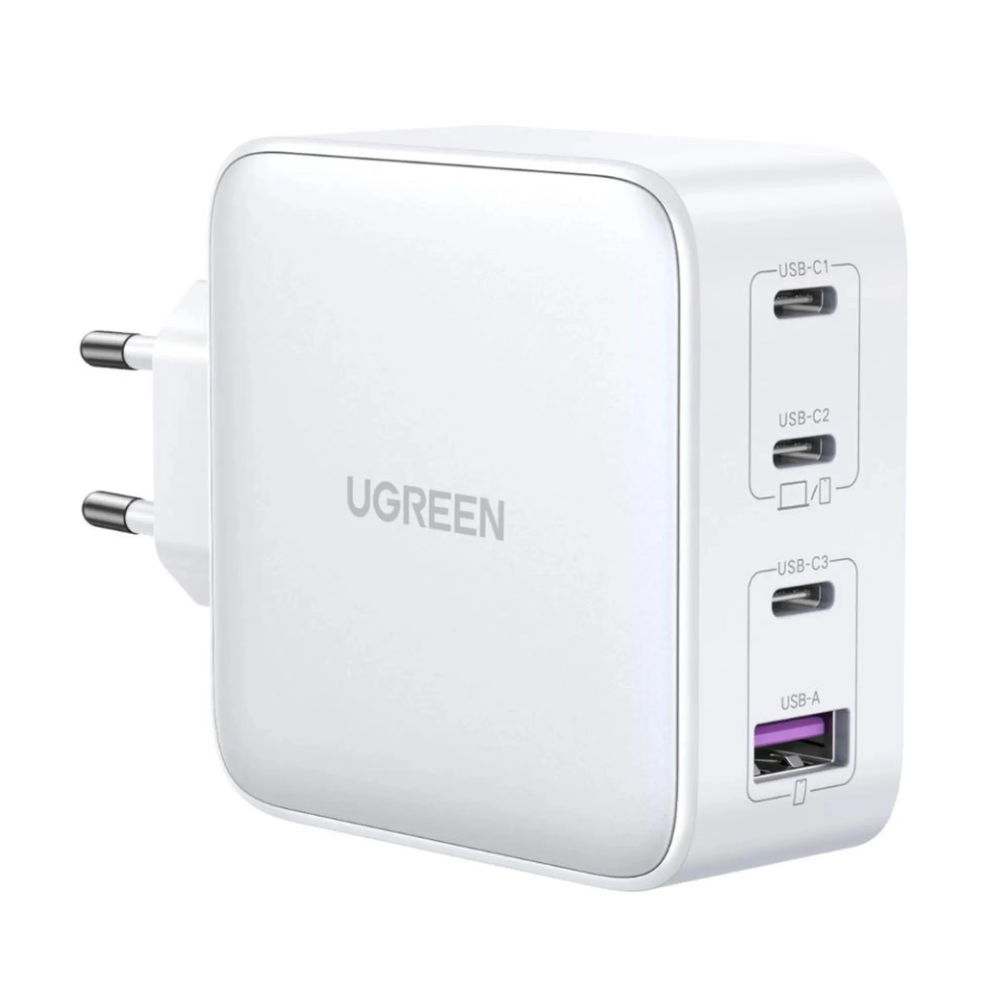 Купити Зарядний пристрій Ugreen CD226 4xUSB 100W GaN (3хUSB-C+USB-A) White (15337) - фото 1