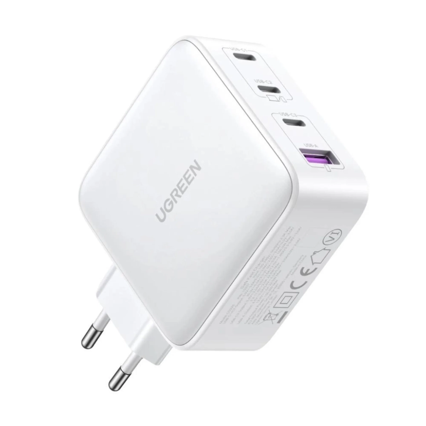 Купити Зарядний пристрій Ugreen CD226 4xUSB 100W GaN (3хUSB-C+USB-A) White (15337) - фото 3