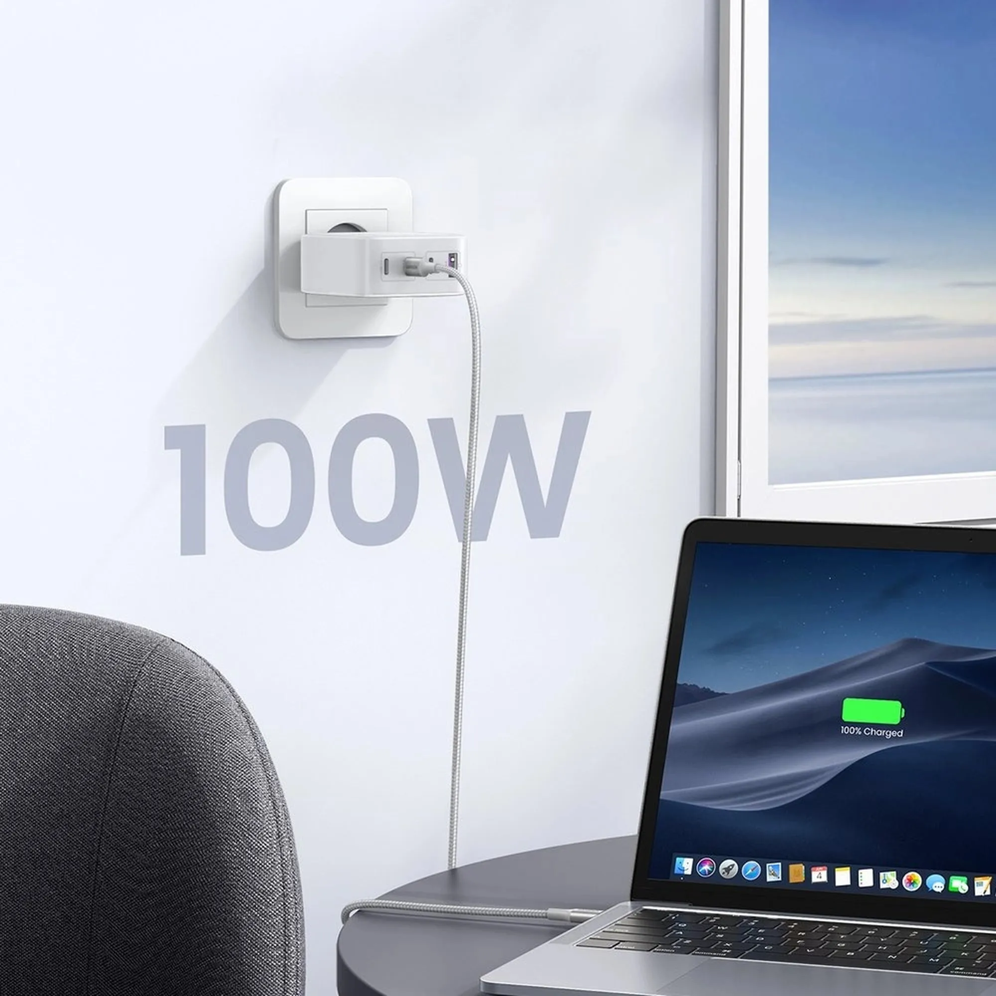 Купити Зарядний пристрій Ugreen CD226 4xUSB 100W GaN (3хUSB-C+USB-A) White (15337) - фото 6