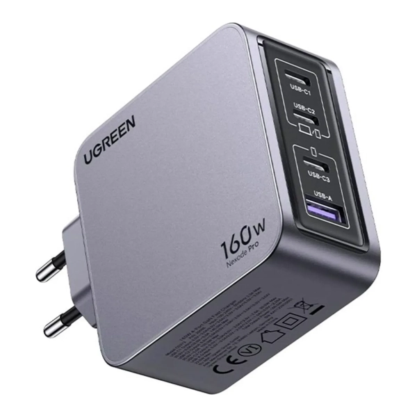 Купить Зарядное устройство Ugreen Nexode Pro X763 4xUSB 160W GaN (3xType-C+USB-A) Gray (25877) - фото 2