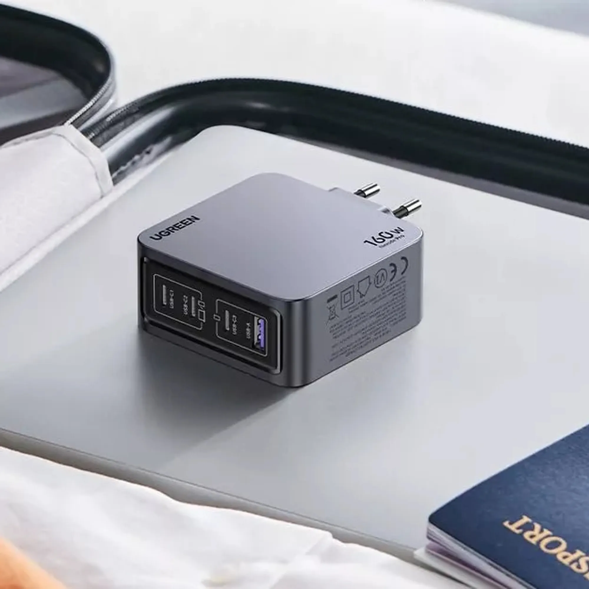 Купить Зарядное устройство Ugreen Nexode Pro X763 4xUSB 160W GaN (3xType-C+USB-A) Gray (25877) - фото 4