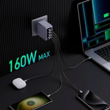 Купить Зарядное устройство Ugreen Nexode Pro X763 4xUSB 160W GaN (3xType-C+USB-A) Gray (25877) - фото 5