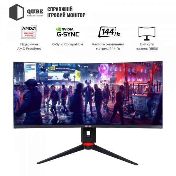 Купить Монитор 34" QUBE Overlord C34UQ144 - фото 3