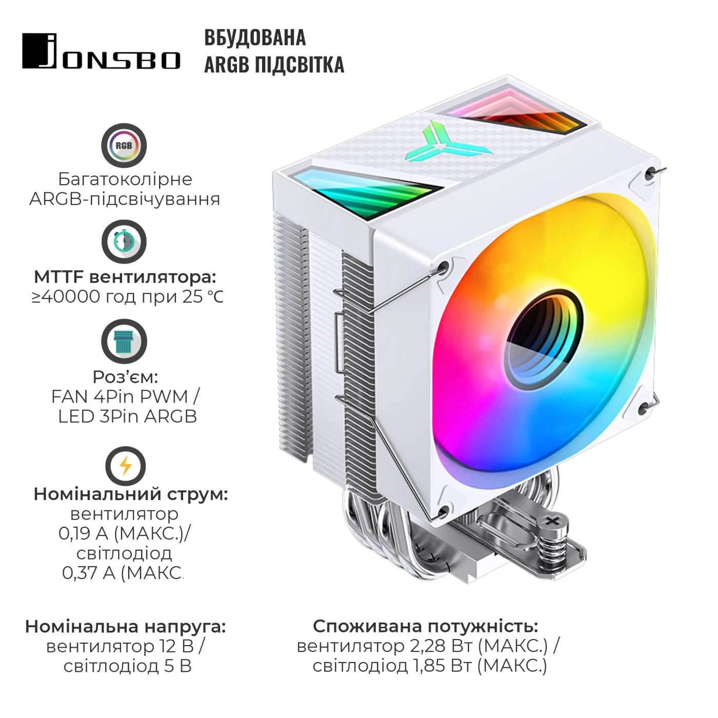 Купить Процессорный кулер JONSBO CR-1400 V2 ARGB White - фото 4