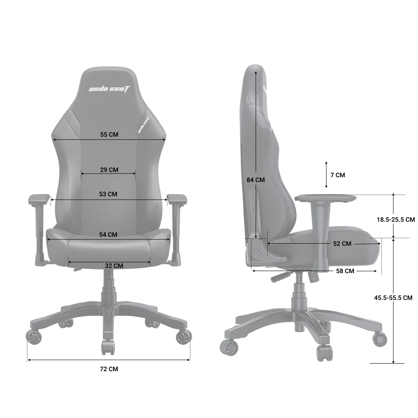 Купить Кресло для геймеров Anda Seat Luna L Black/Orange (AD18-48-BO-PV) - фото 9