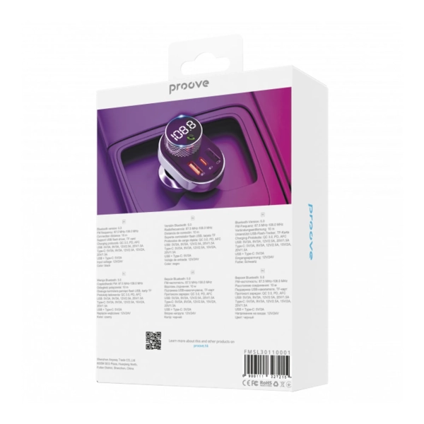 Купити Автомобільний зарядний пристрій  Proove FM Launcher Sound Link 30W (PD+QC3.0) Type-C+USB (FMSL30110001) - фото 6