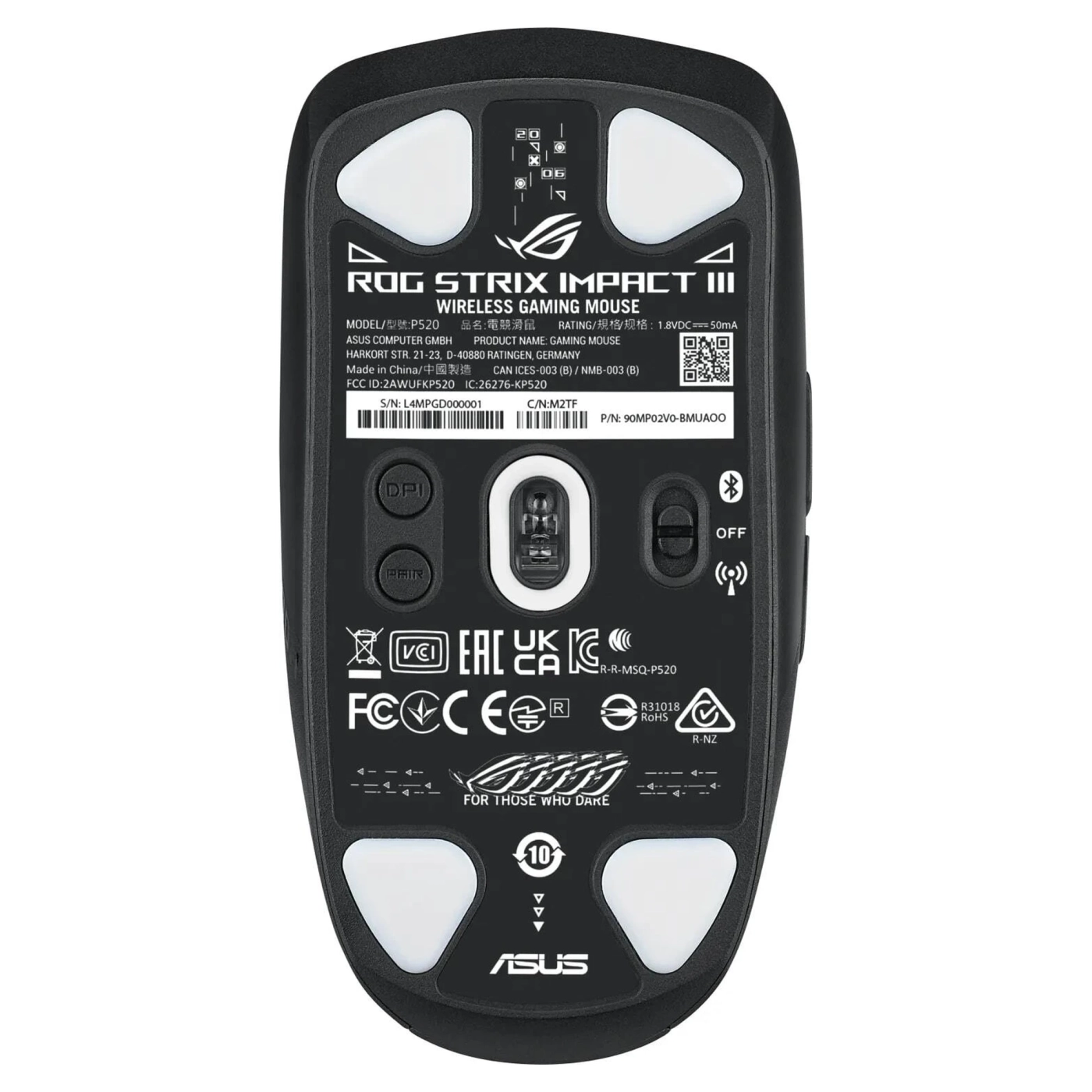Купить Мышь ASUS ROG Strix Impact III Wireless Black (90MP03D0-BMUA00) - фото 6