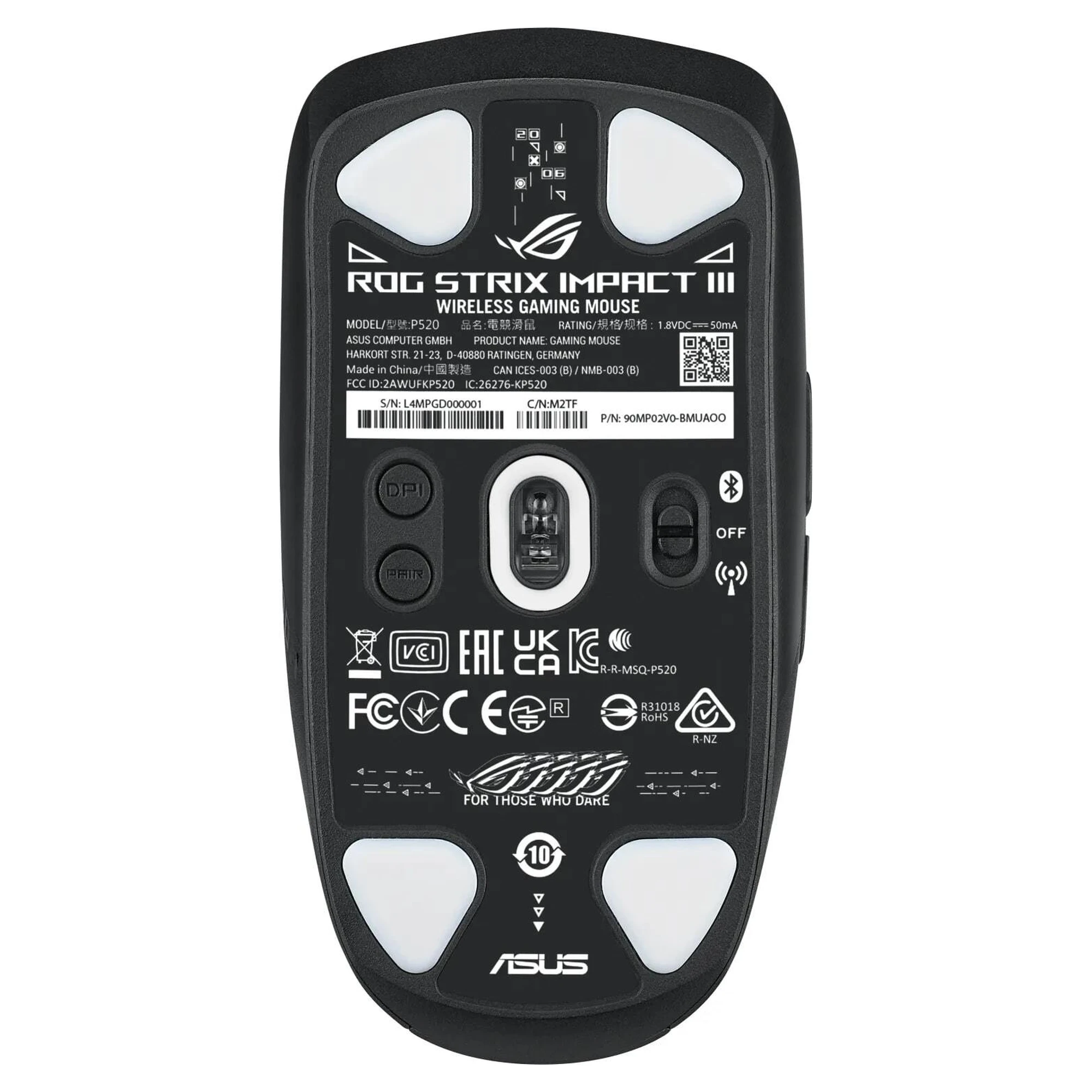 Купить Мышь ASUS ROG Strix Impact III Wireless Black (90MP03D0-BMUA00) - фото 6
