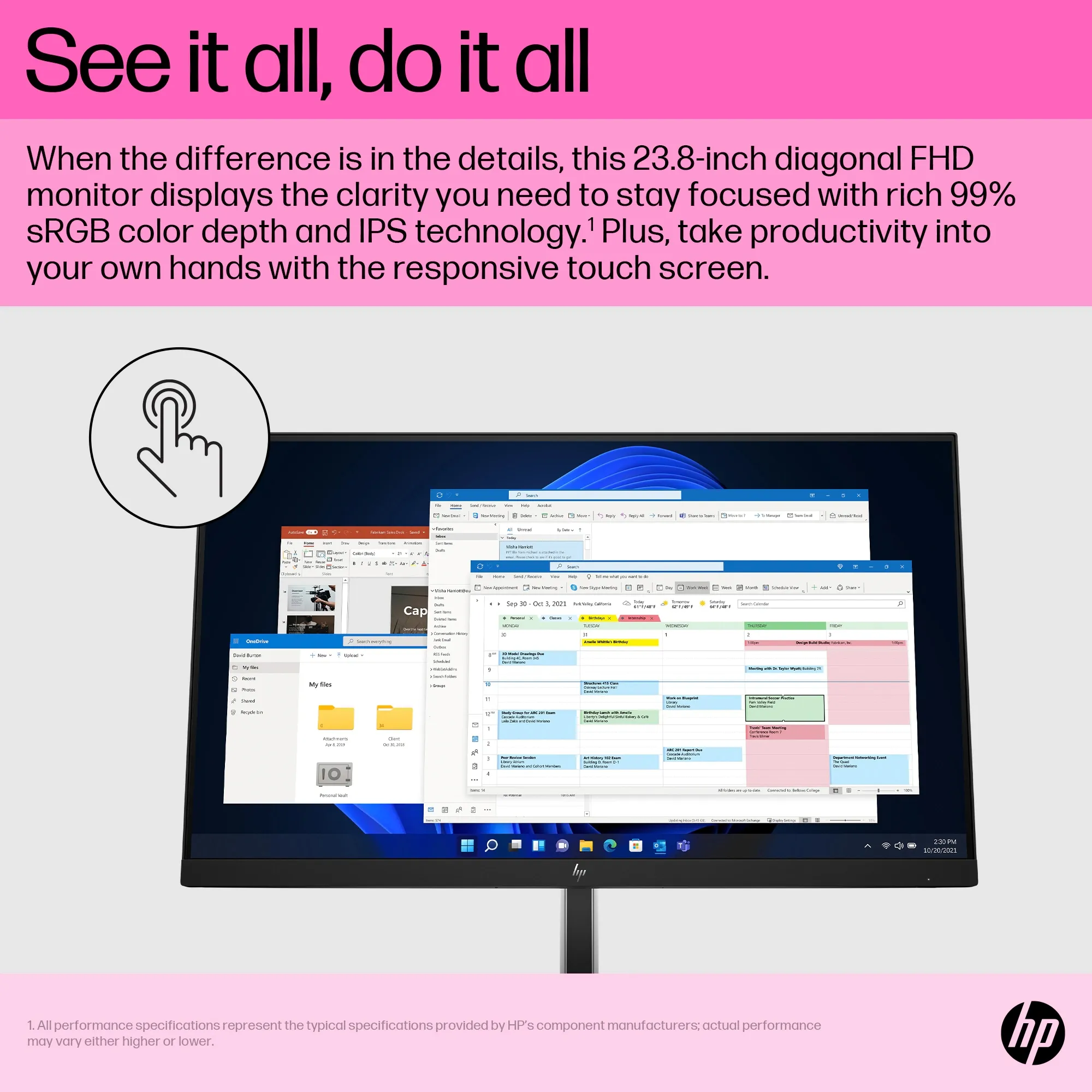 Купить Монитор 23.8" HP E24t G5 (6N6E6AA) - фото 10