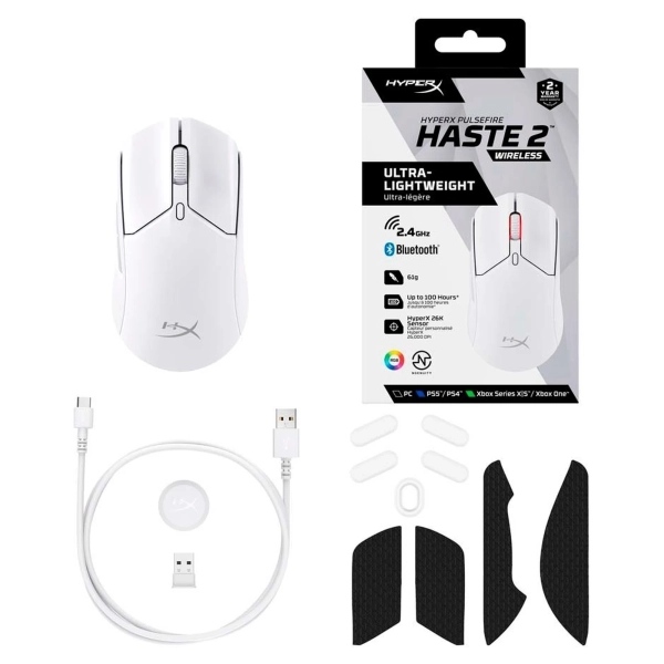 Купить Мышь HyperX Pulsefire Haste 2 Wireless White (6N0A9AA) - фото 10