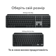 Купить Клавиатура Logitech MX Keys Mini For Mac Minimalist Wireless Illuminated Keyboard Space Gray (920-012652) - фото 8