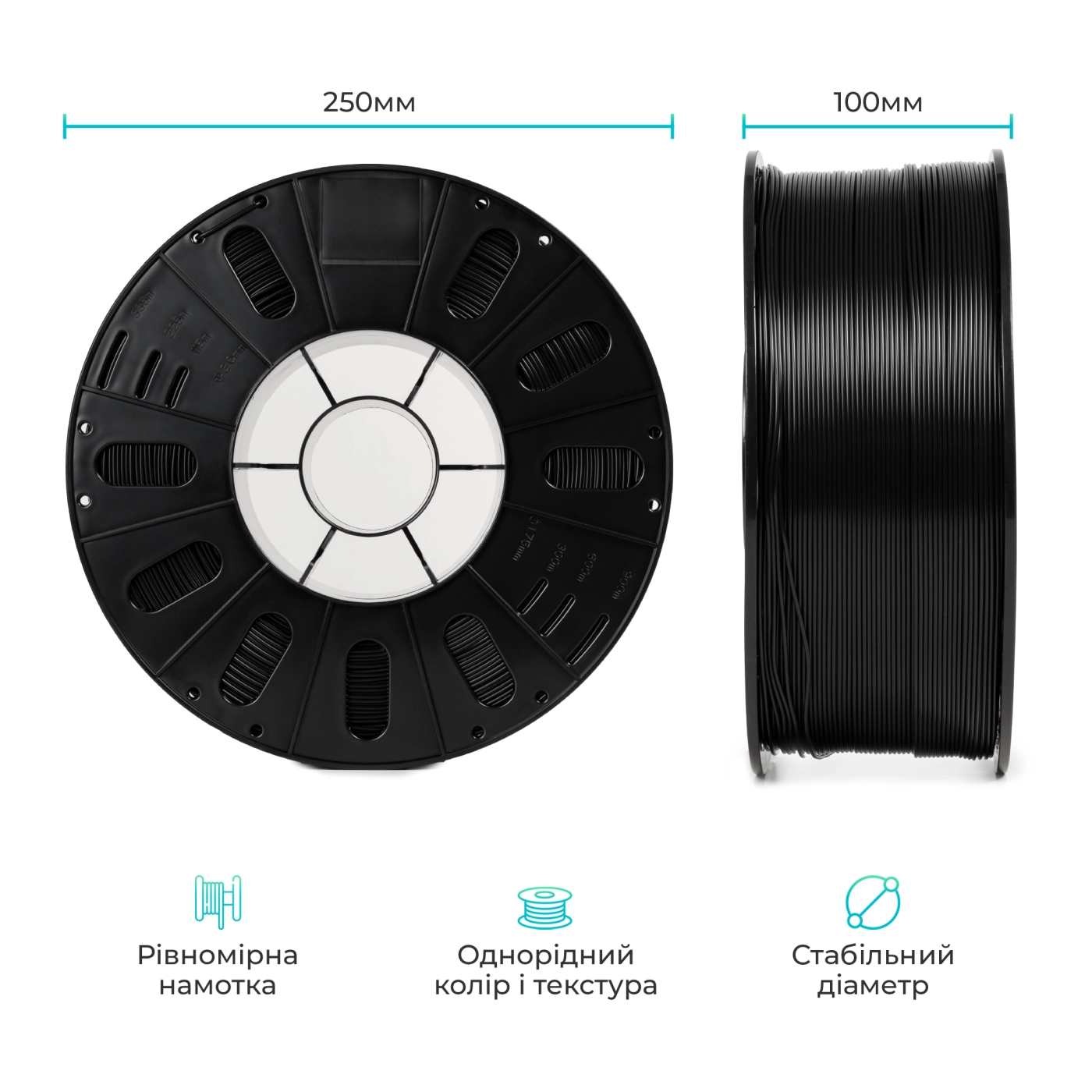 Купить PETG Filament (пластик) для 3D принтера CREALITY 1кг, 1.75мм, черный (3399010140) - фото 6