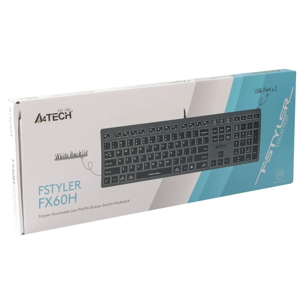 Купити Клавіатура A4Tech FX60H USB (Grey) White backlit - фото 3