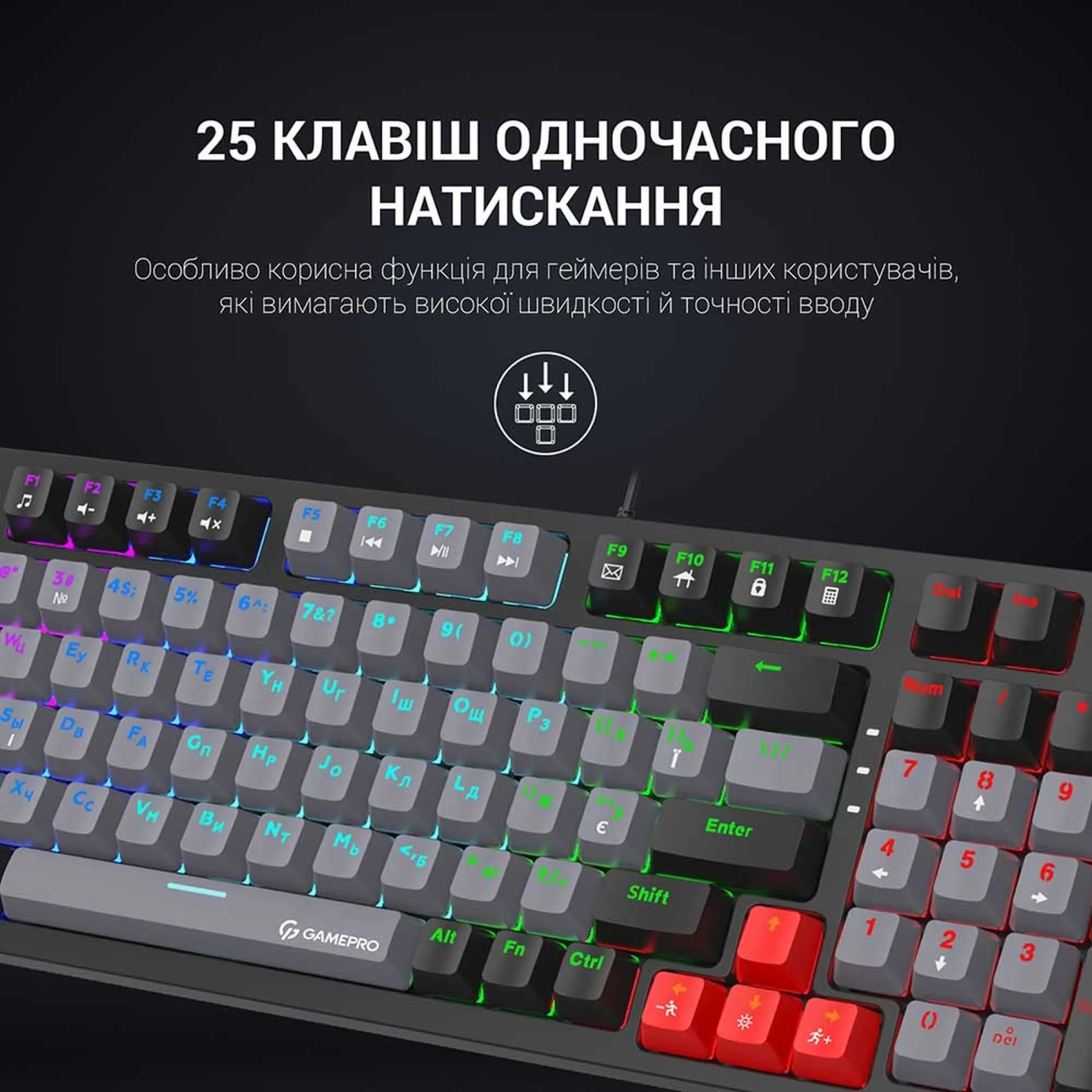 Купить Клавиатура Gamepro MK120R LED - фото 8