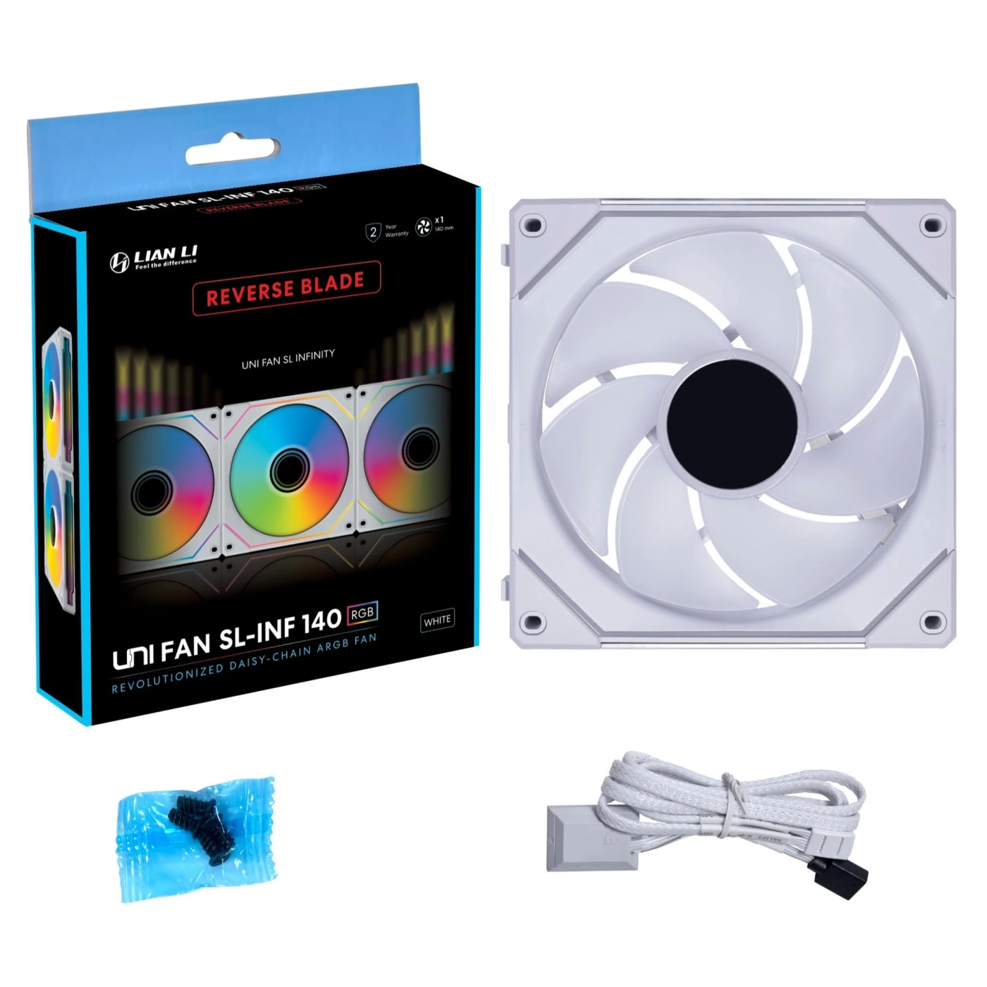 Купити Вентилятор Lian Li Reverse SL-INF 140mm Single white (G99.14RSLIN1W.00) - фото 7