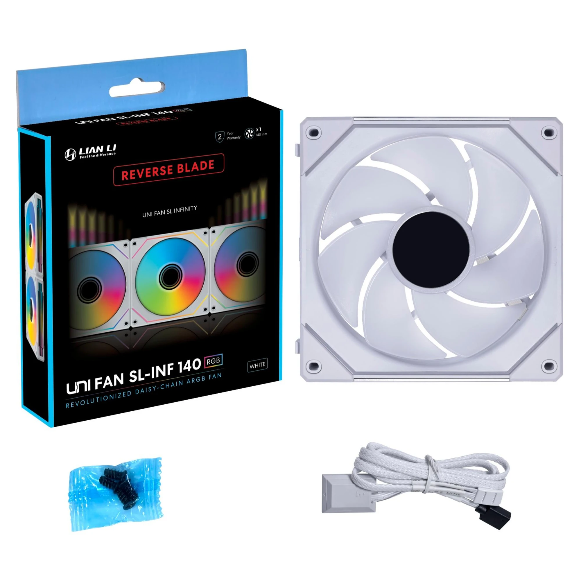 Купити Вентилятор Lian Li Reverse SL-INF 140mm Single white (G99.14RSLIN1W.00) - фото 7