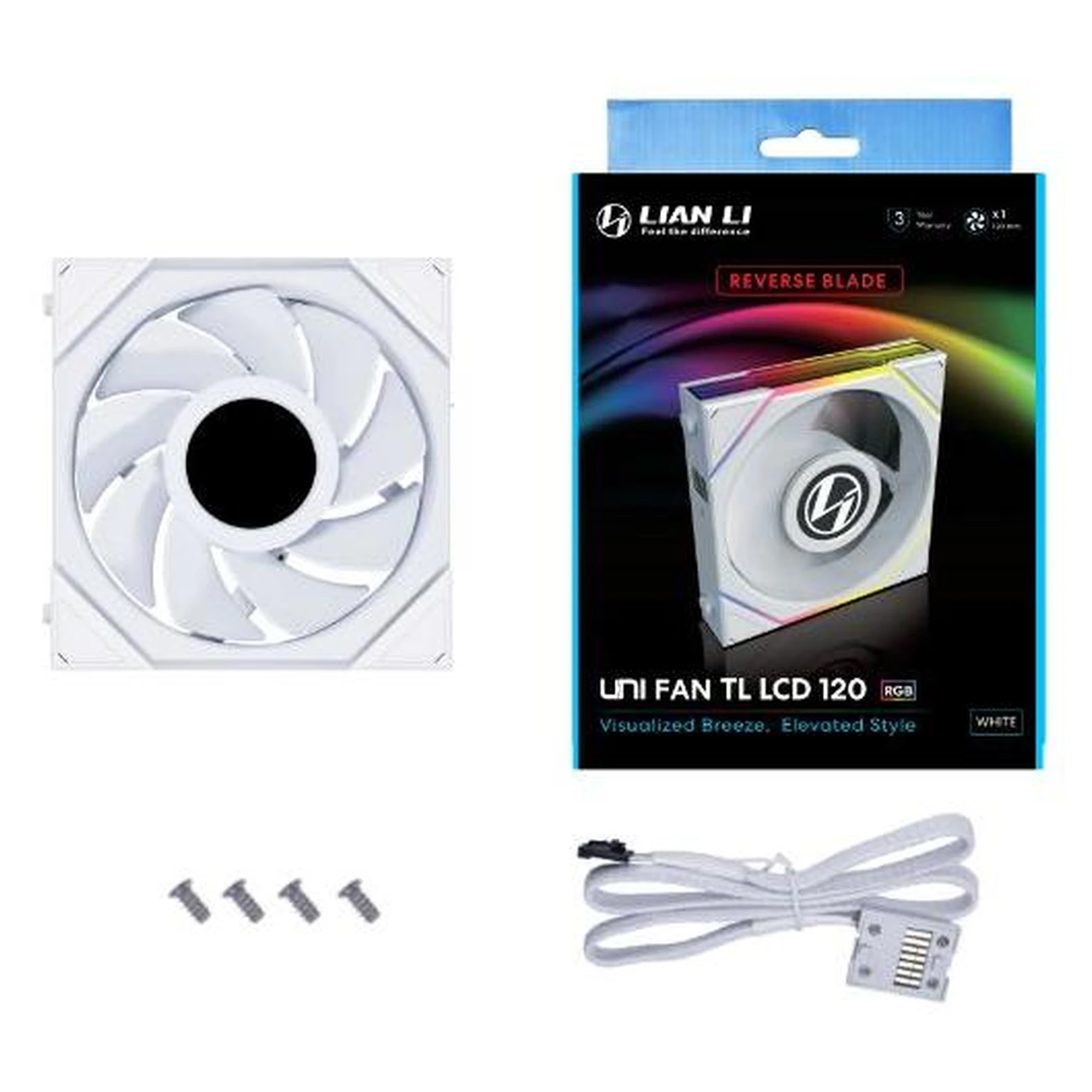 Купити Вентилятор Lian Li Reverse TL LCD 120-1 White (G99.12RTLLCD1W.00) - фото 4