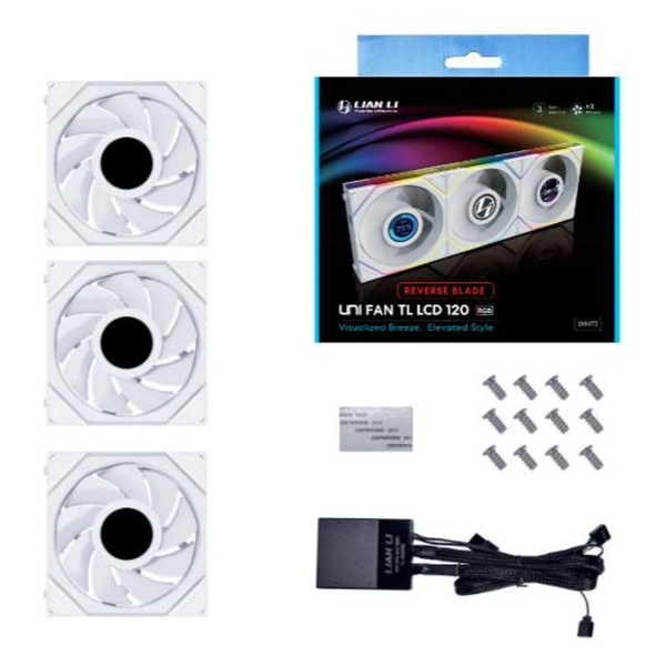 Купить Вентилятор Lian Li Reverse TL LCD 120-3 White (G99.12RTLLCD3W.00) - фото 8
