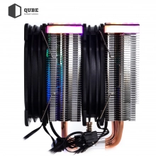 Купить Процессорный кулер QUBE QB-OL2000GT (120mm/4pin/700-1500RPM/29.5dBA/6 тепл. трубки/3pin 5V ARGB) - фото 7