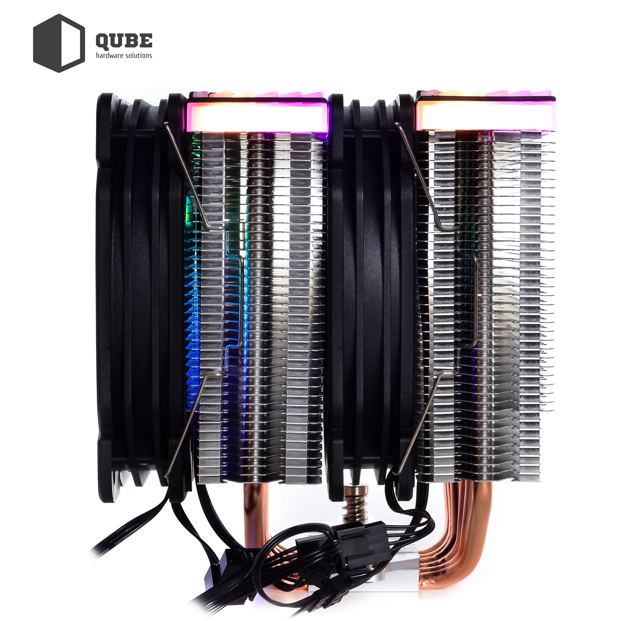 Купить Процессорный кулер QUBE QB-OL2000GT (120mm/4pin/700-1500RPM/29.5dBA/6 тепл. трубки/3pin 5V ARGB) - фото 7