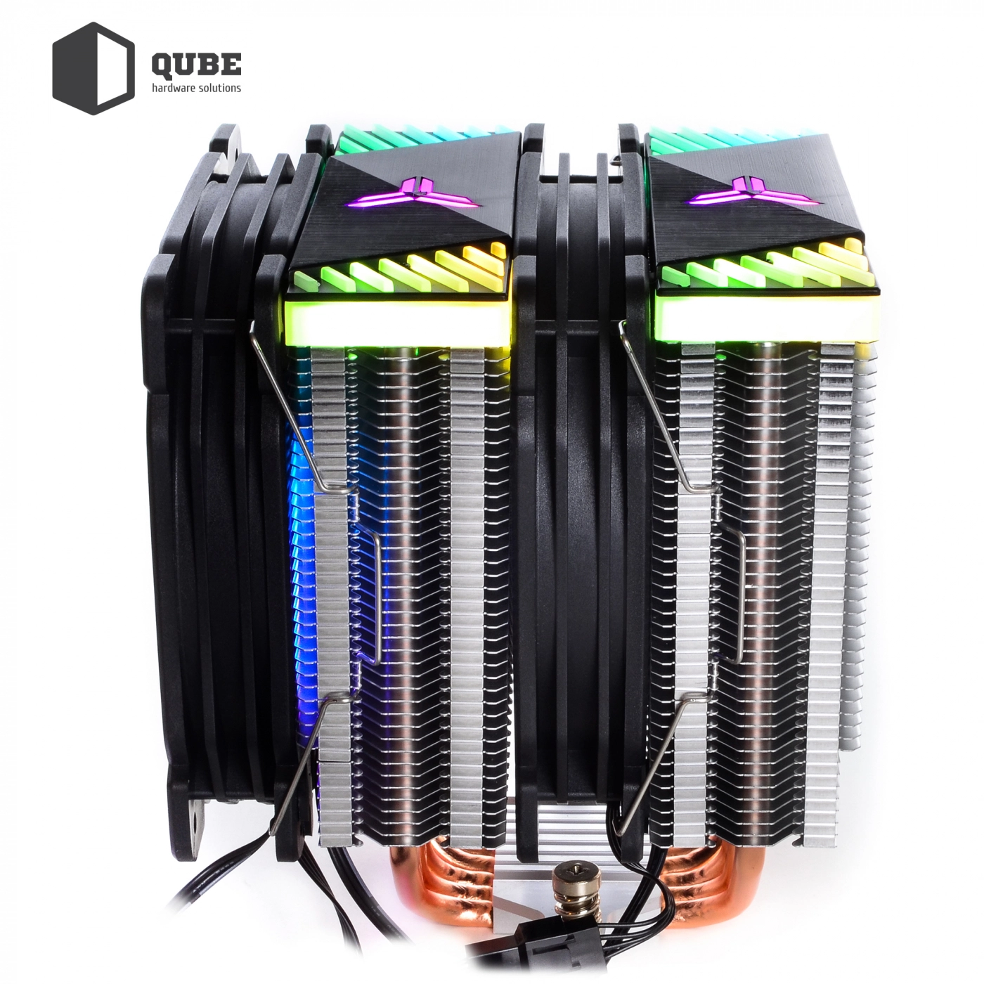 Купить Процессорный кулер QUBE QB-OL2000GT (120mm/4pin/700-1500RPM/29.5dBA/6 тепл. трубки/3pin 5V ARGB) - фото 8