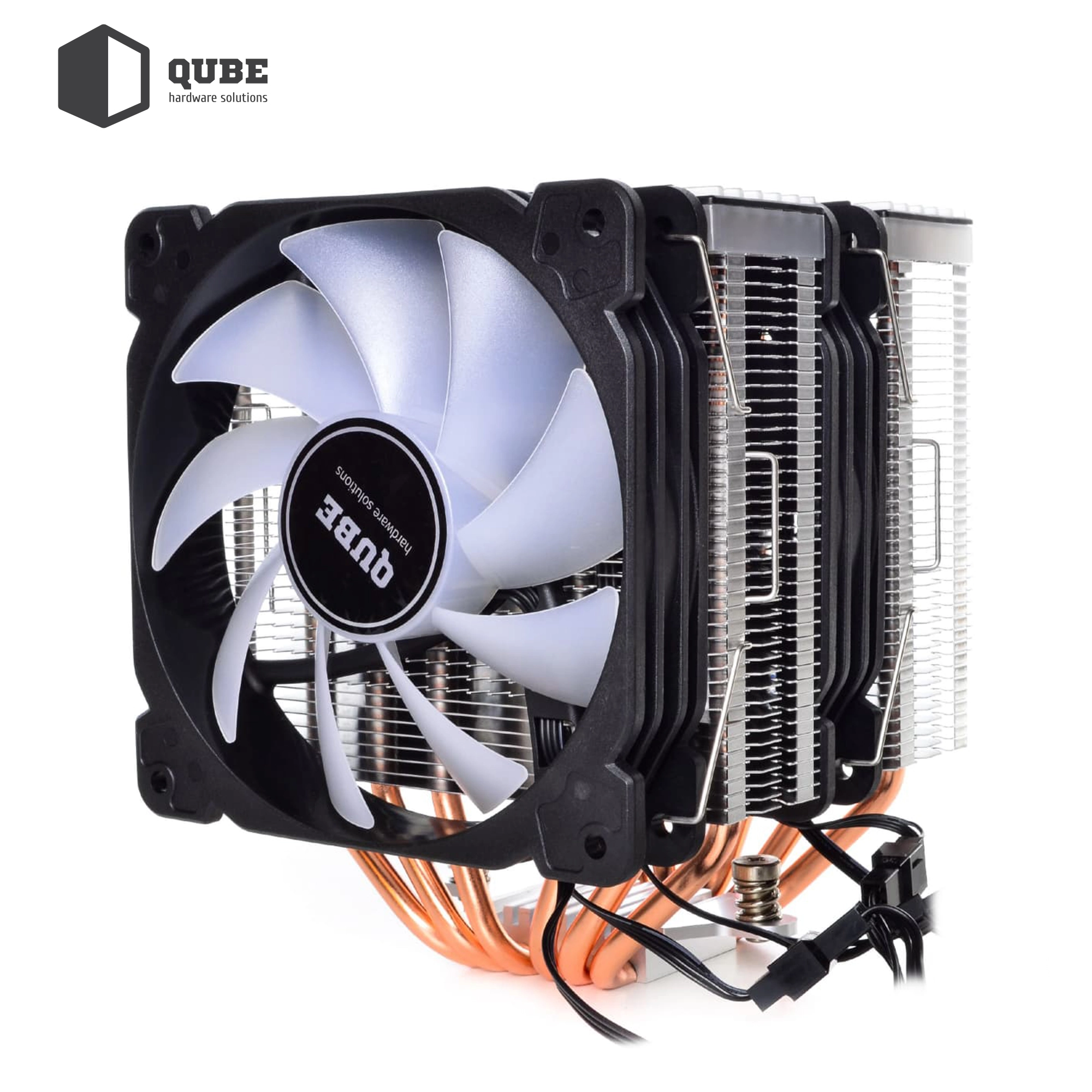 Купить Процессорный кулер QUBE QB-OL2000GT (120mm/4pin/700-1500RPM/29.5dBA/6 тепл. трубки/3pin 5V ARGB) - фото 6