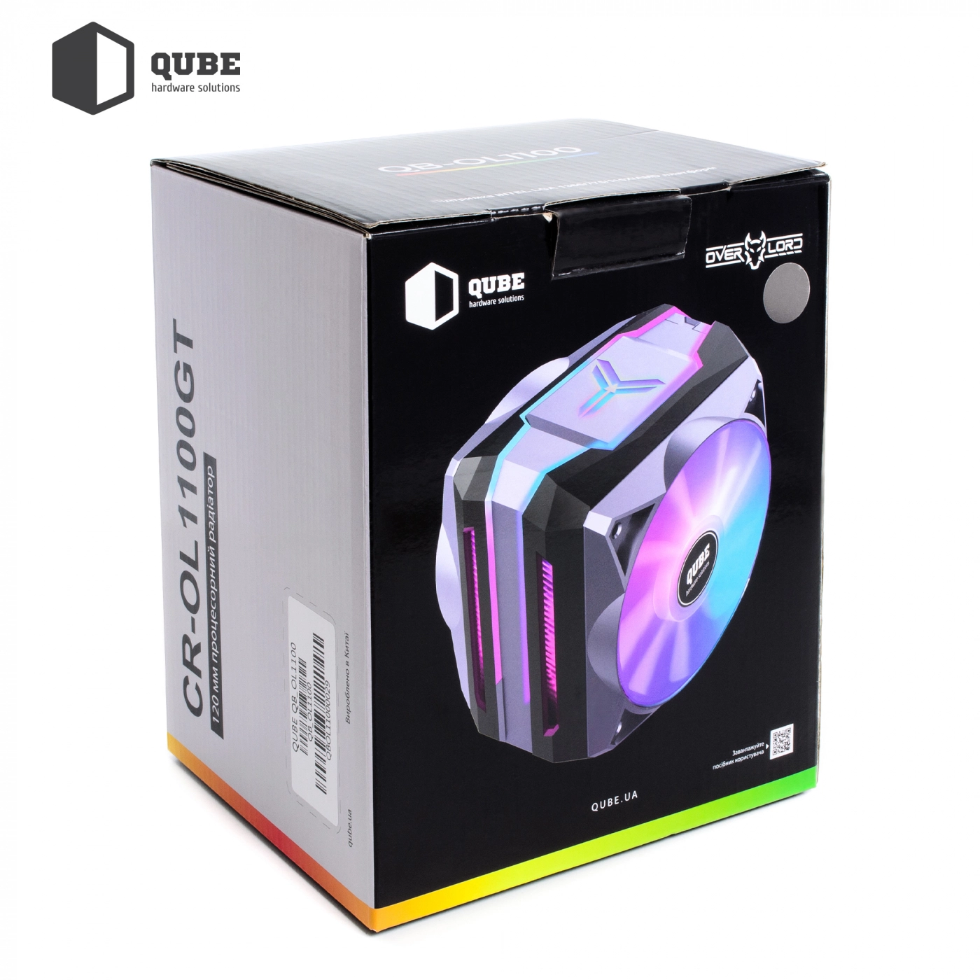 Купить Процессорный кулер QUBE QB-OL1100 (120mm/3pin/600-1500RPM/31dBA/6 тепл. трубки/ARGB) - фото 8