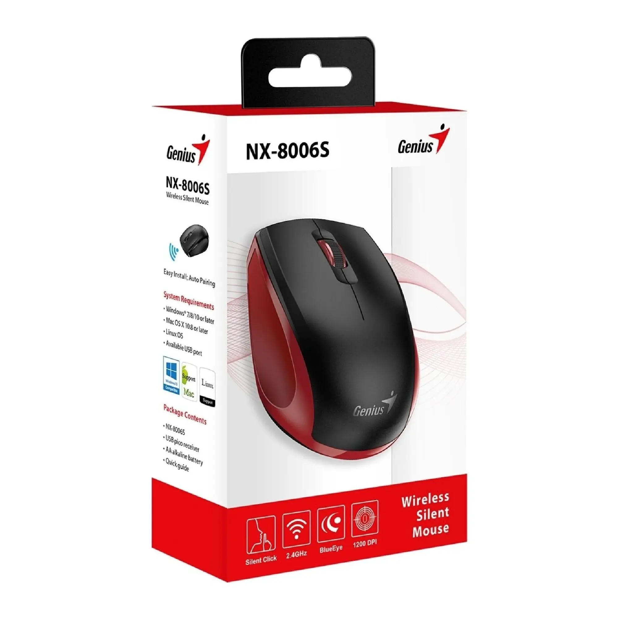 Купити Мишка Genius NX-8006 Silent WL Red (31030024401) - фото 3
