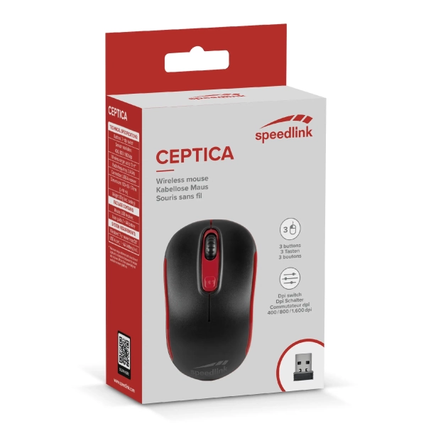 Купити Мишка Speedlink Ceptica Mouse - Wireless USB black-red (SL-630013-BKRD) - фото 3