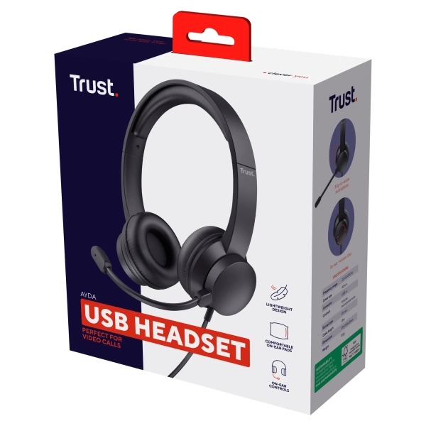 Купити Навушники Trust Ayda USB-A Black (25088) - фото 6