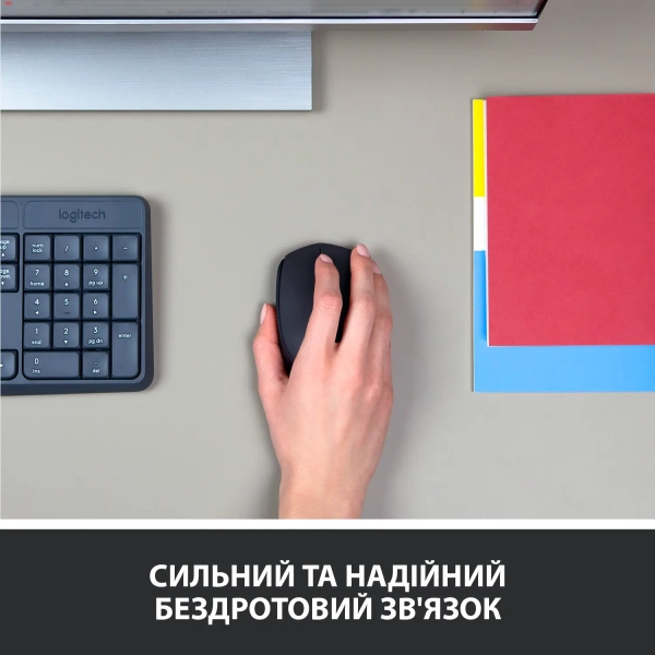 Купить Мышь Logitech M170 Wireless Black/Gray - фото 2