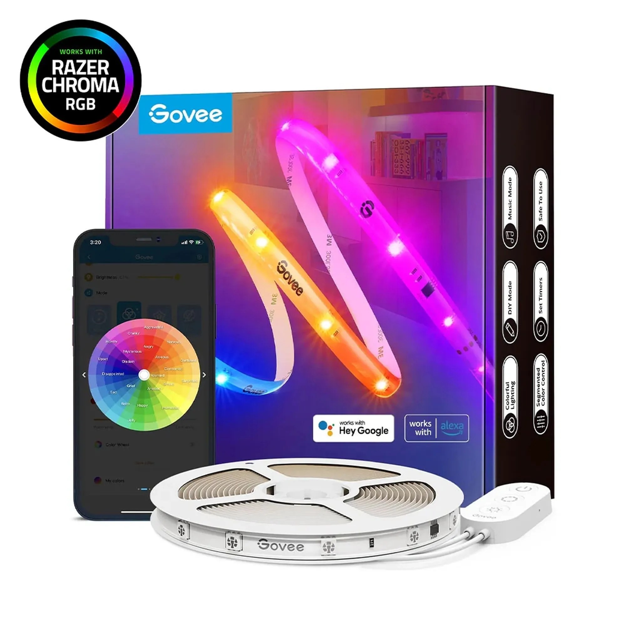Купить Умная LED лента Govee H619С RGBIC LED Strip Lights With Protective Coating 10м (H619C3D1) - фото 9