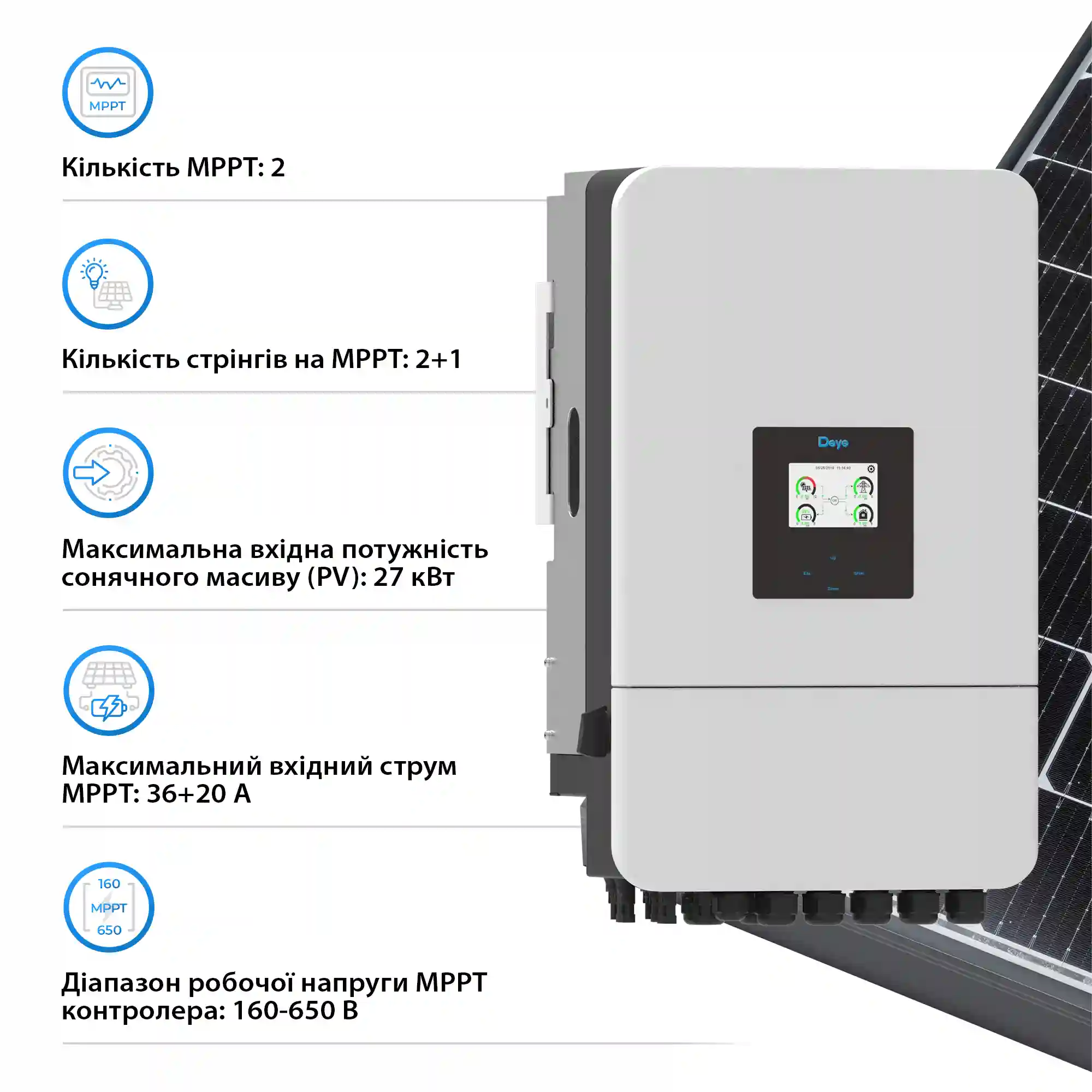 Купить Гибридный инвертор DEYE SUN-18K-SG05LP3-EU-SM2 18KW 48V 2 MPPT Wi-Fi 220/380V Трехфазный - фото 4