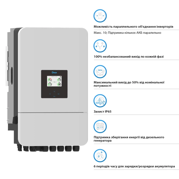 Купить Гибридный инвертор DEYE SUN-15K-SG05LP3-EU-SM2 15KW 48V 2 MPPT Wi-Fi 220/380V Трехфазный - фото 3