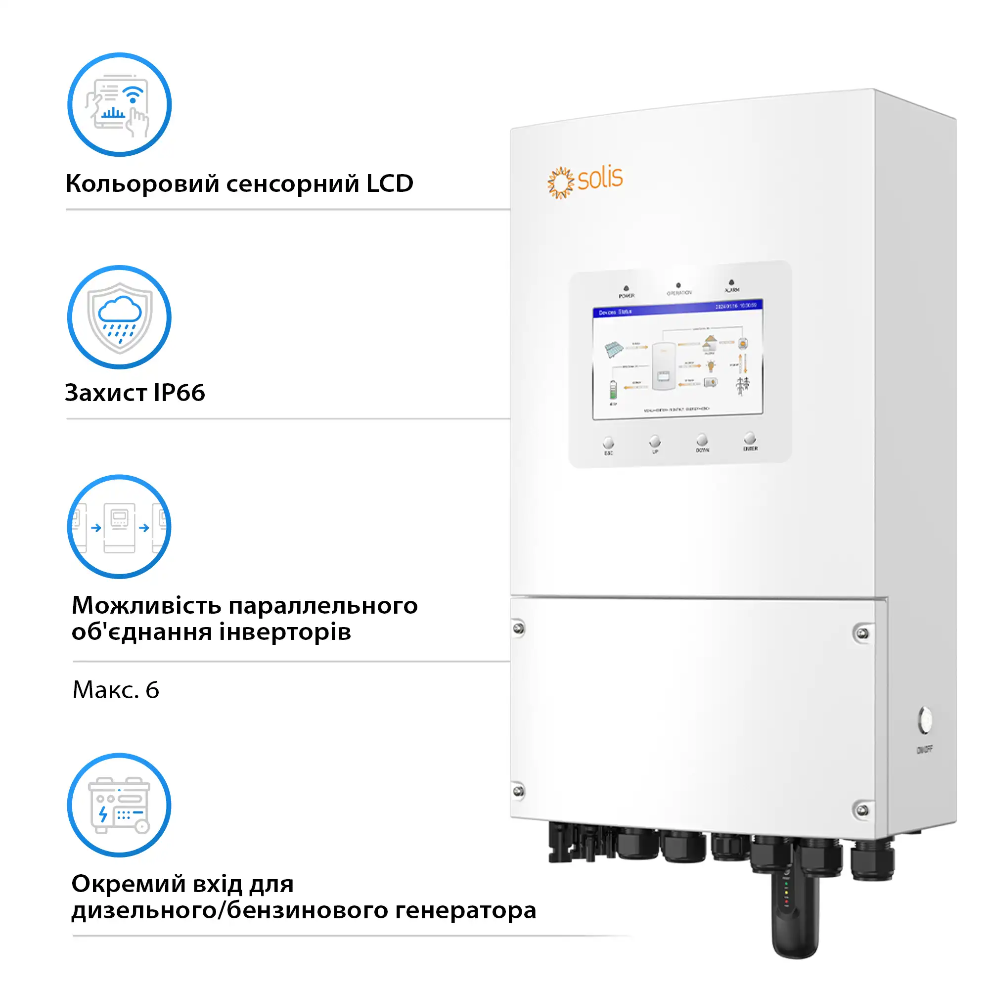 Купить Гибридный инвертор Solis S6-EH1P6K-L-PLUS 6KW 48V 2 MPPT Wi-Fi 220V Однофазный - фото 4