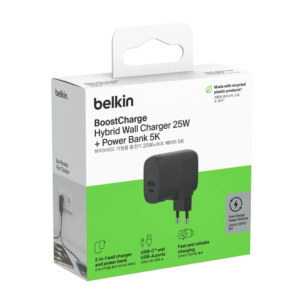 Купить Зарядное устройство Belkin 25W USB-С PD + PowerBank 5000mAh + кабель USB-C to USB-C 1m Black (BPZ003BT1MBK-B6) - фото 6