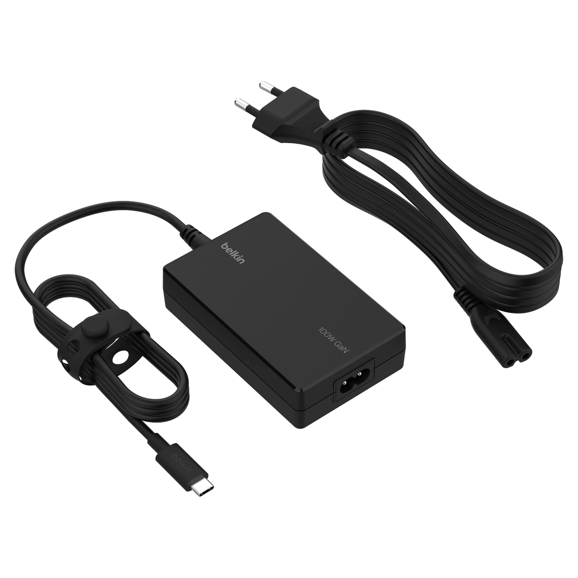 Купить Зарядное устройство Belkin 100Вт USB-С GAN PD PPS, кабель USB-C 2м, black OEM (INC016VFBK) - фото 2