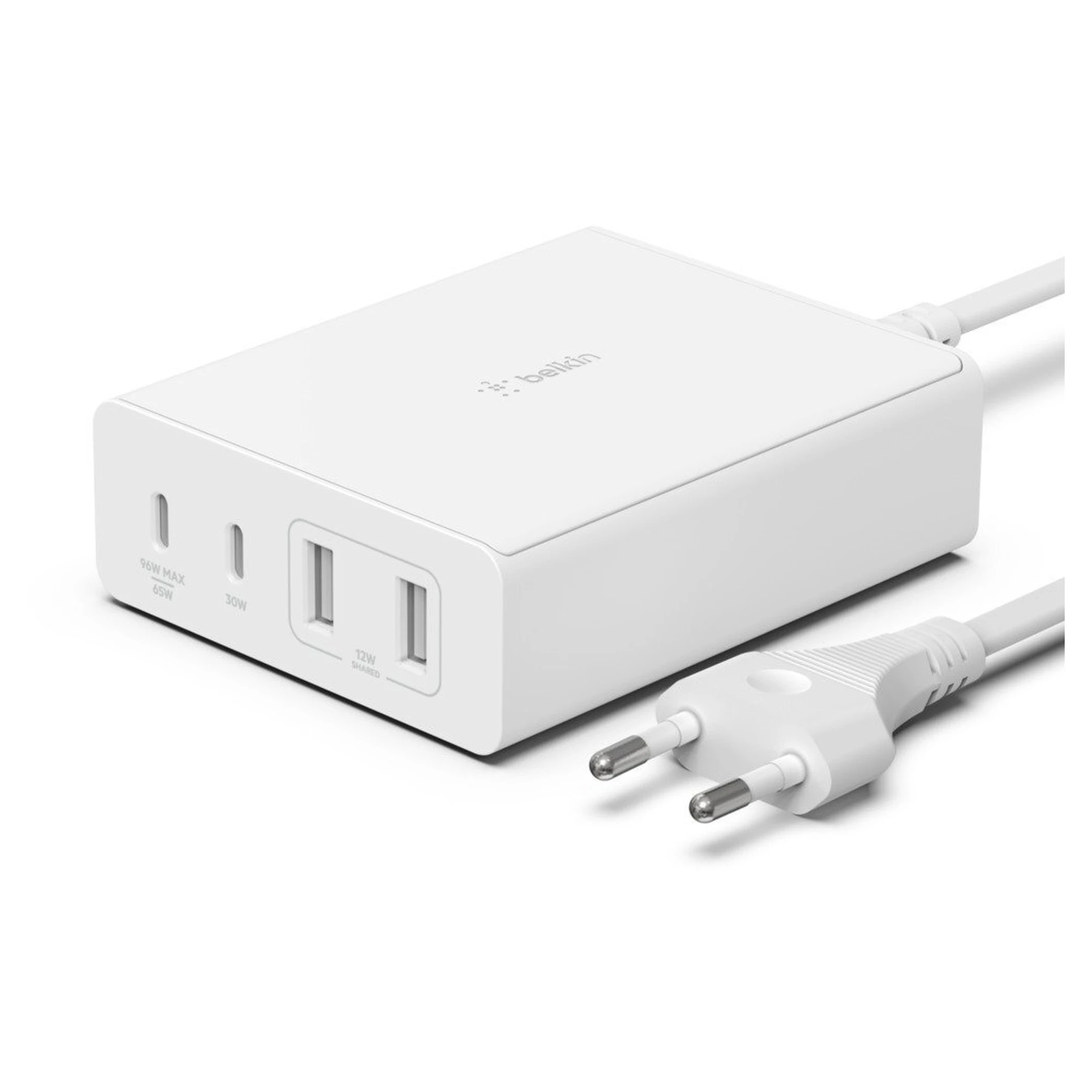 Купити Зарядний пристрій Belkin 108Вт 2хUSB-С GAN PD PPS/2хUSB-A, White (WCH010VFWH) - фото 1