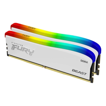 Купить Модуль памяти Kingston FURY Beast White RGB (Special Edition) DDR4-3200 16GB (2x8GB) (KF432C16BWAK2/16) - фото 1