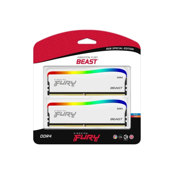 Купить Модуль памяти Kingston FURY Beast White RGB (Special Edition) DDR4-3200 16GB (2x8GB) (KF432C16BWAK2/16) - фото 3