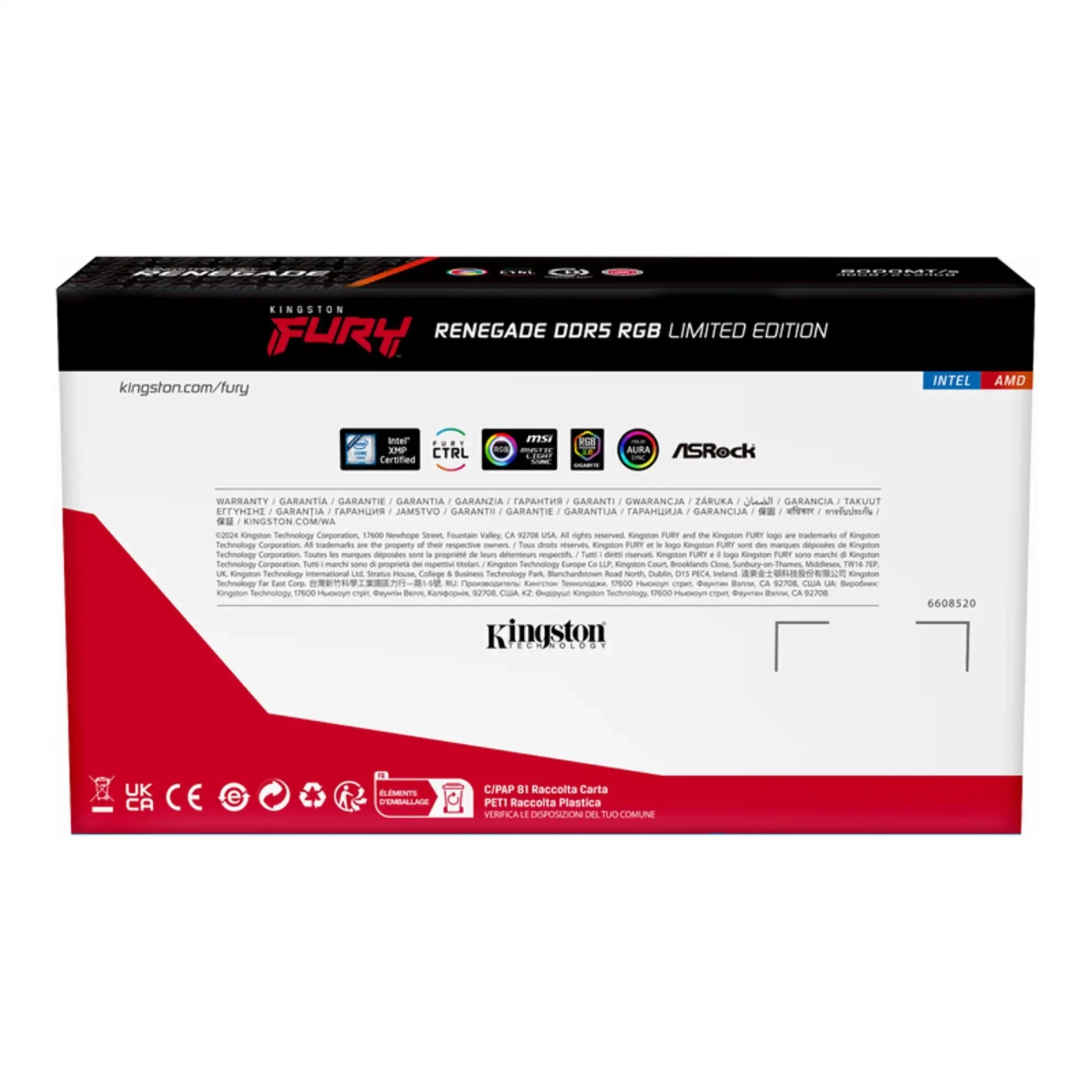 Купить Модуль памяти Kingston FURY Renegade RGB Limited Edition DDR5-8000 48GB (2x24GB) (KF580C36RLAK2-48) - фото 5