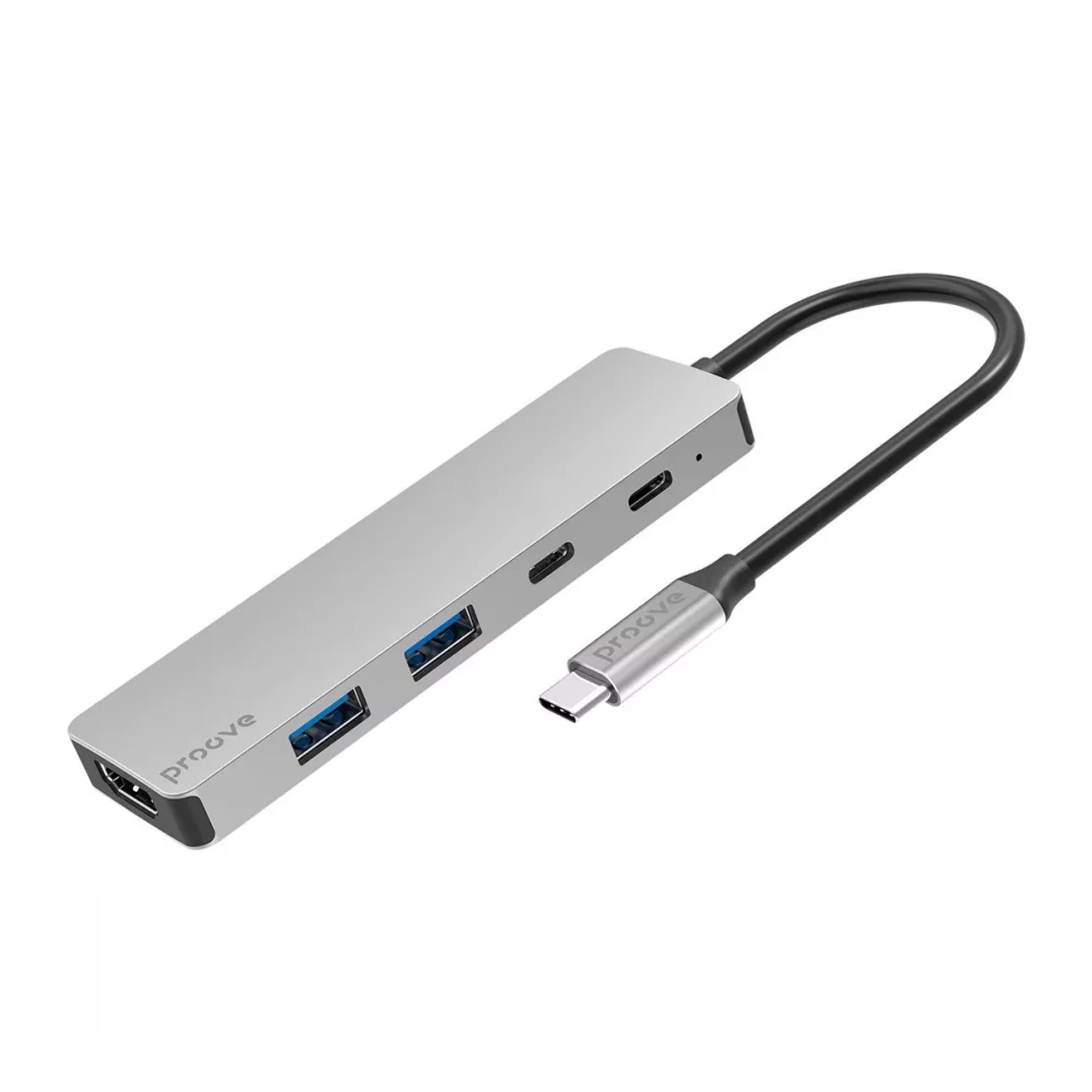 Купить USB-хаб Proove Iron Link 5 in 1 (2*Type-C + 2*USB3.0 + HDMI) Silver - фото 1