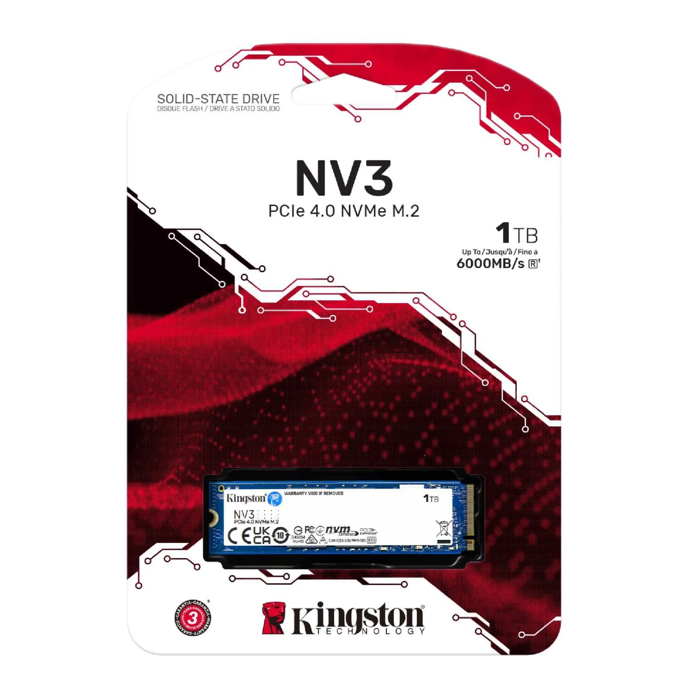 Купить SSD диск Kingston NV3 1TB M.2 PCIe Gen 4x4 NVMe (SNV3S/1000G) - фото 5