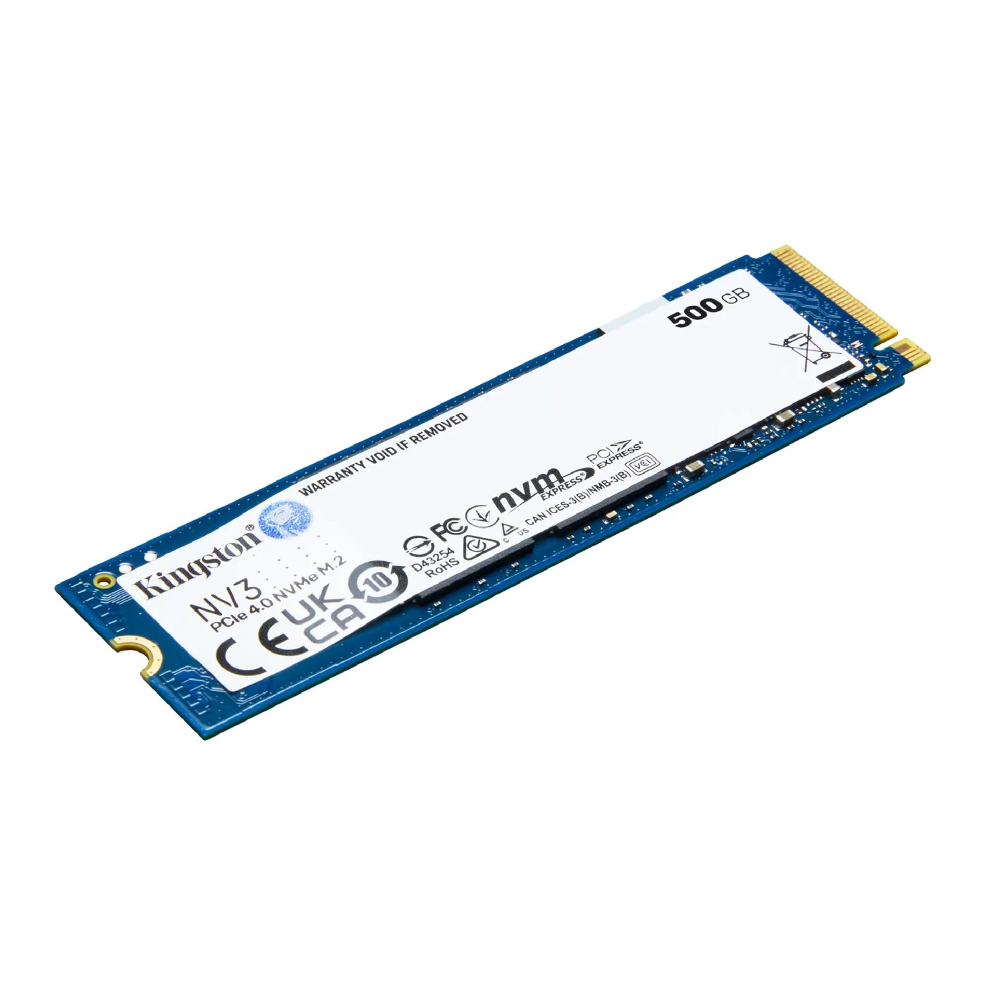 500GB PCIe SSD M.2(2280) NVMe Gen3×4 SSD диск Kingston NV3 500GB M.2 PCIe Gen 4x4 NVMe (SNV3S/500G