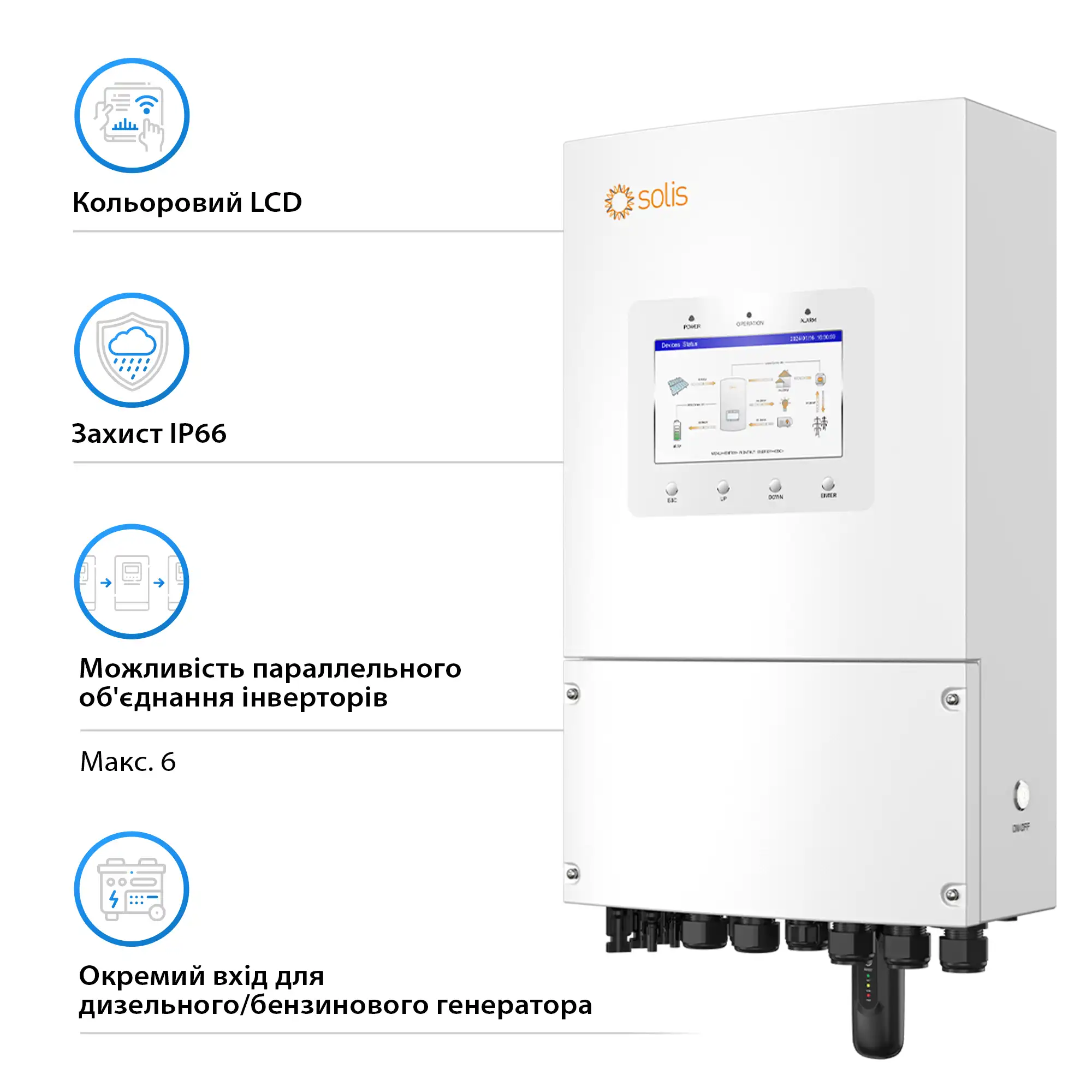 Купить Гибридный инвертор Solis S6-EH1P8K-L-PLUS 8KW 48V 2 MPPT Wi-Fi 220V Однофазный - фото 4