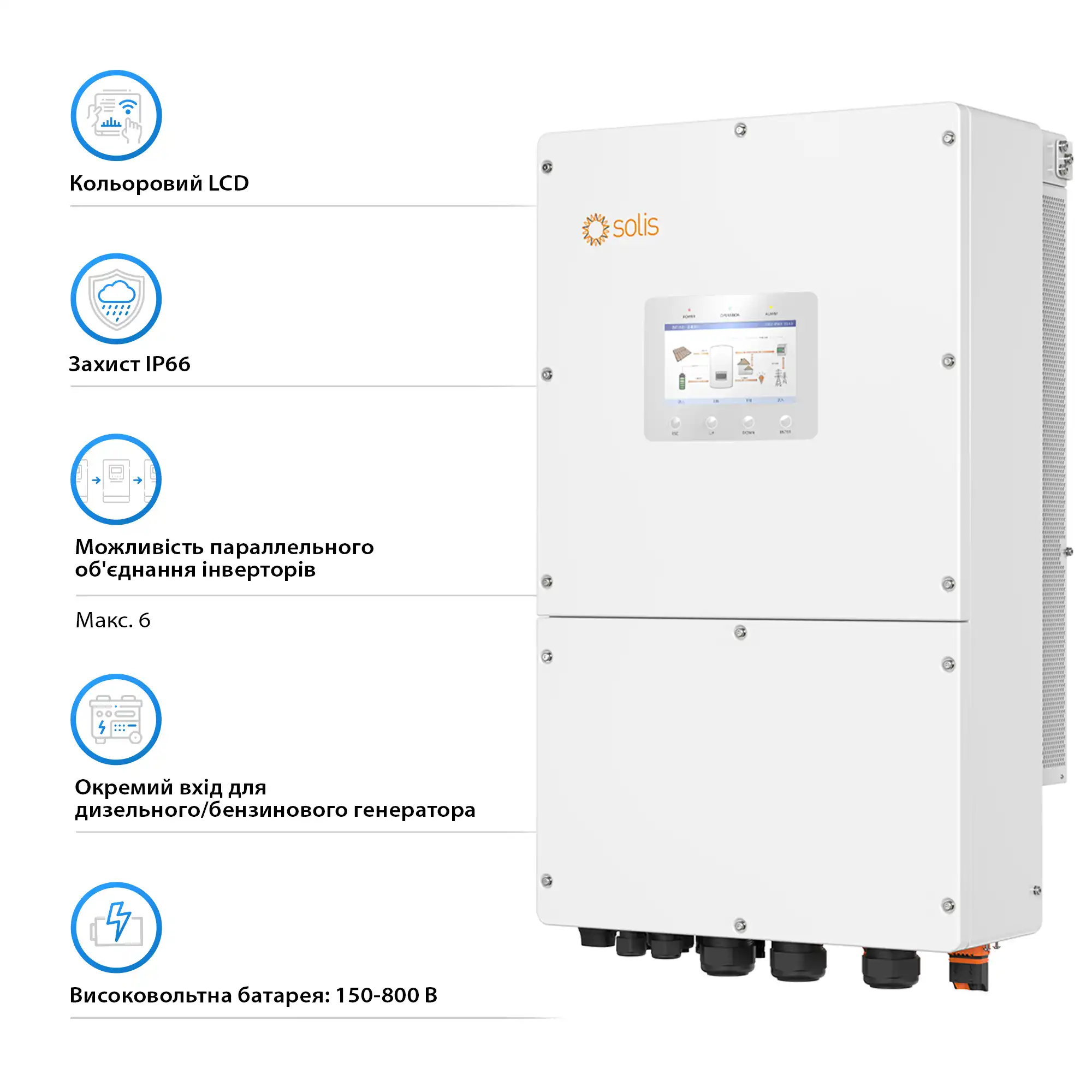 Купить Гибридный инвертор Solis S6-EH3P30K-H 30KW  HV-battery 3 MPPT Wi-Fi 220/380V Трехфазный - фото 4